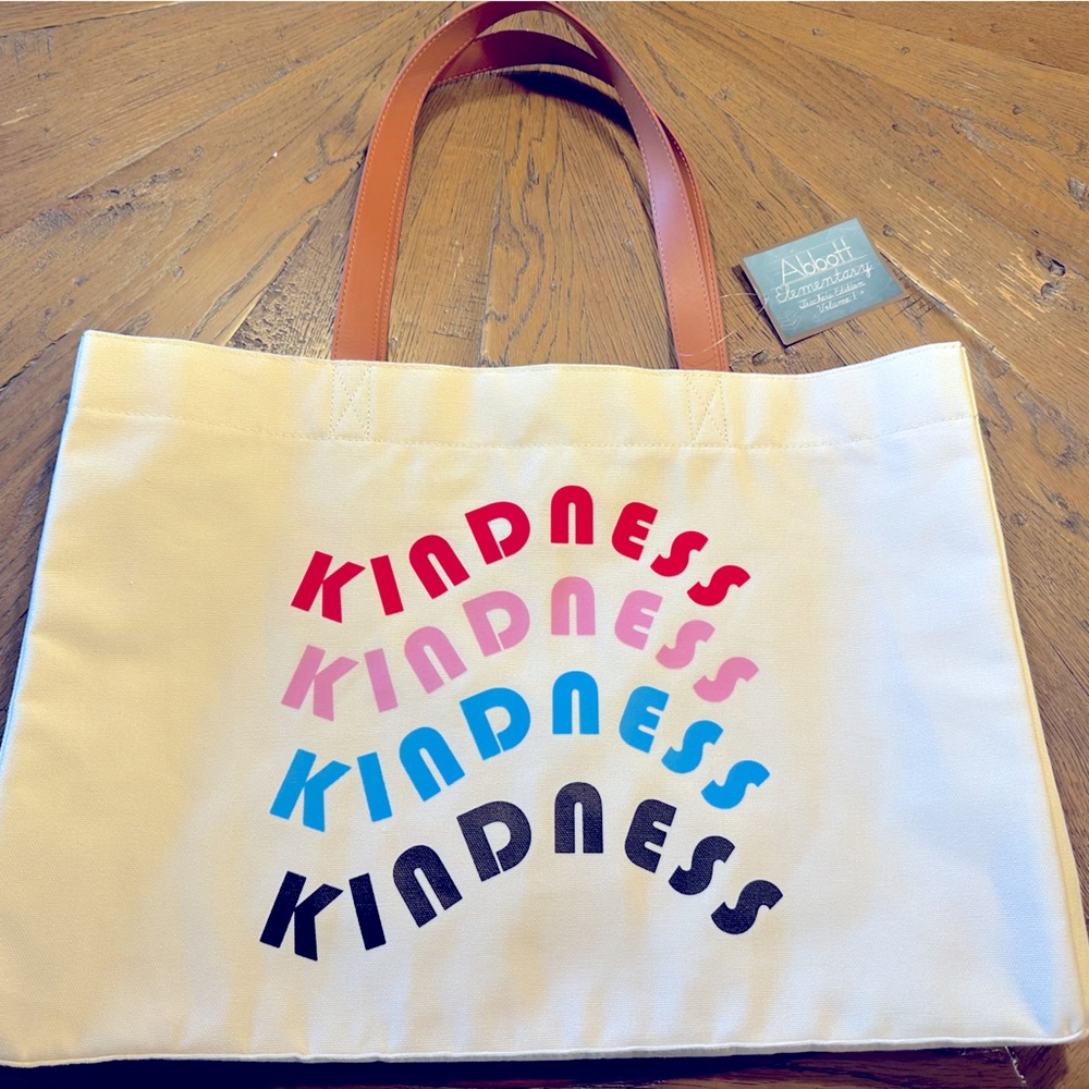 New, Large Kindness Canvas Tote Bag designed for Abbott Elementary fans